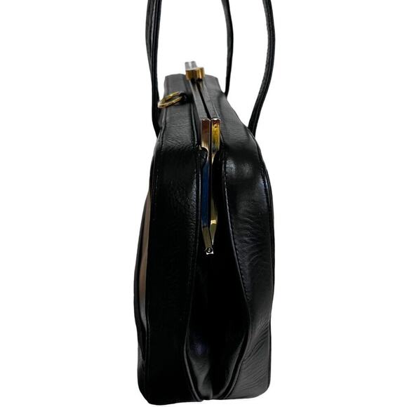 Zenith X-Large bag Purse handbag Black Leather vintage Satchel 1960s-70s MCM - Picture 6 of 8